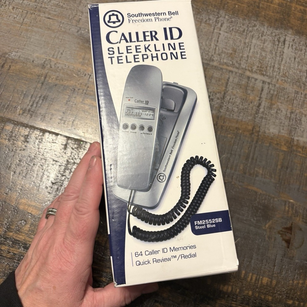 Southwestern Bell Freedom Phone w/Caller ID Corded Sleekline FM2552SB Steel Blue